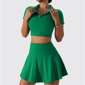 Women's Green 2 Piece Tennis Outfit